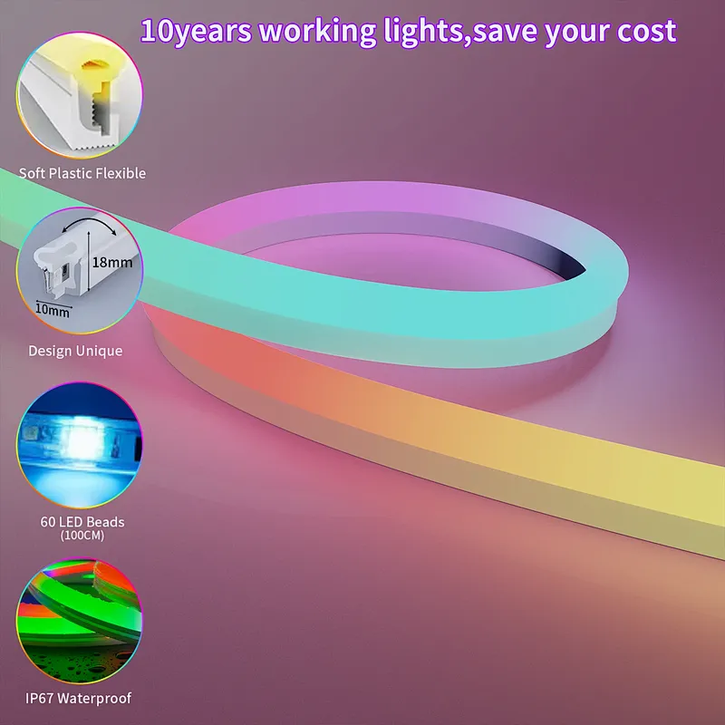 Smart DIY LED Neon Strip Set for Indoor/Outdoor Decoration